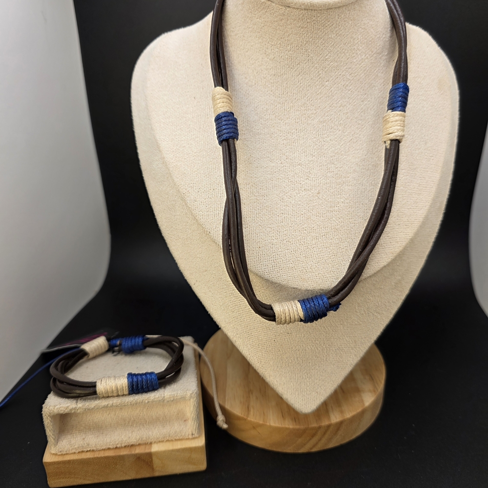 Paparazzi Brown and Blue Jewelry Set (2108)